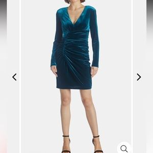 VINCE CAMUTO Long Sleeve Ruched Wrap Cocktail Dress